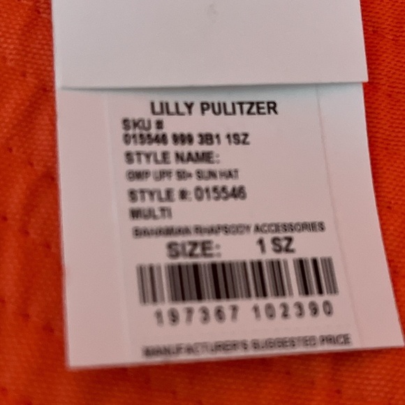 NWT Lilly Pulitzer Reversible UPF 50 Canvas Sun Hat Bahamian Rhapsody - Picture 4 of 5